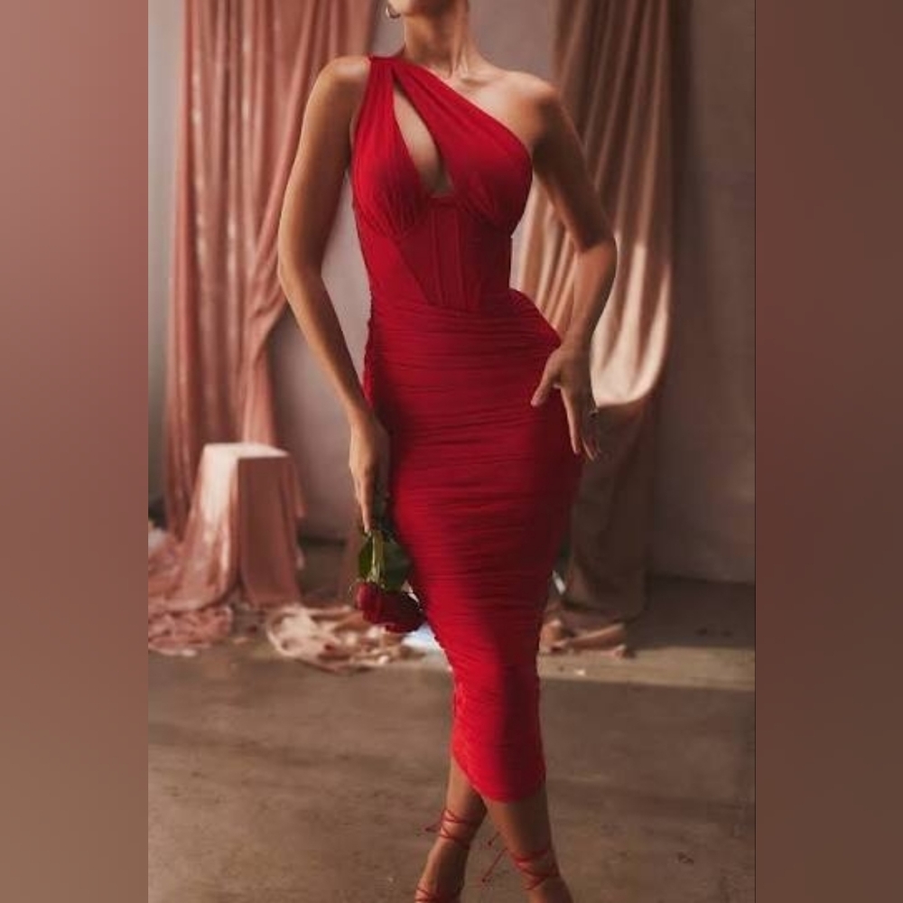 House of CB Striking Red Midi Dress